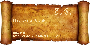 Bicskey Vajk névjegykártya